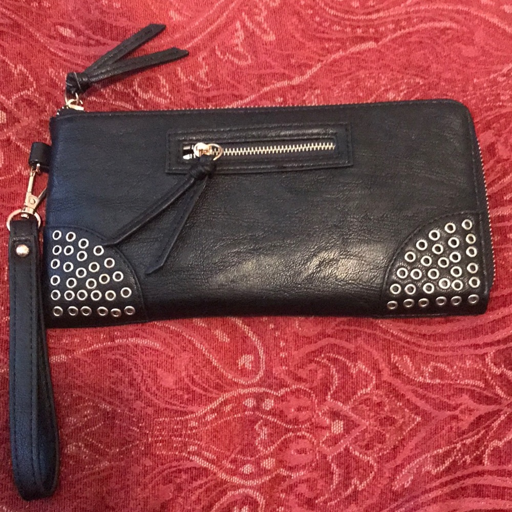 DSW black and gold leather wallet